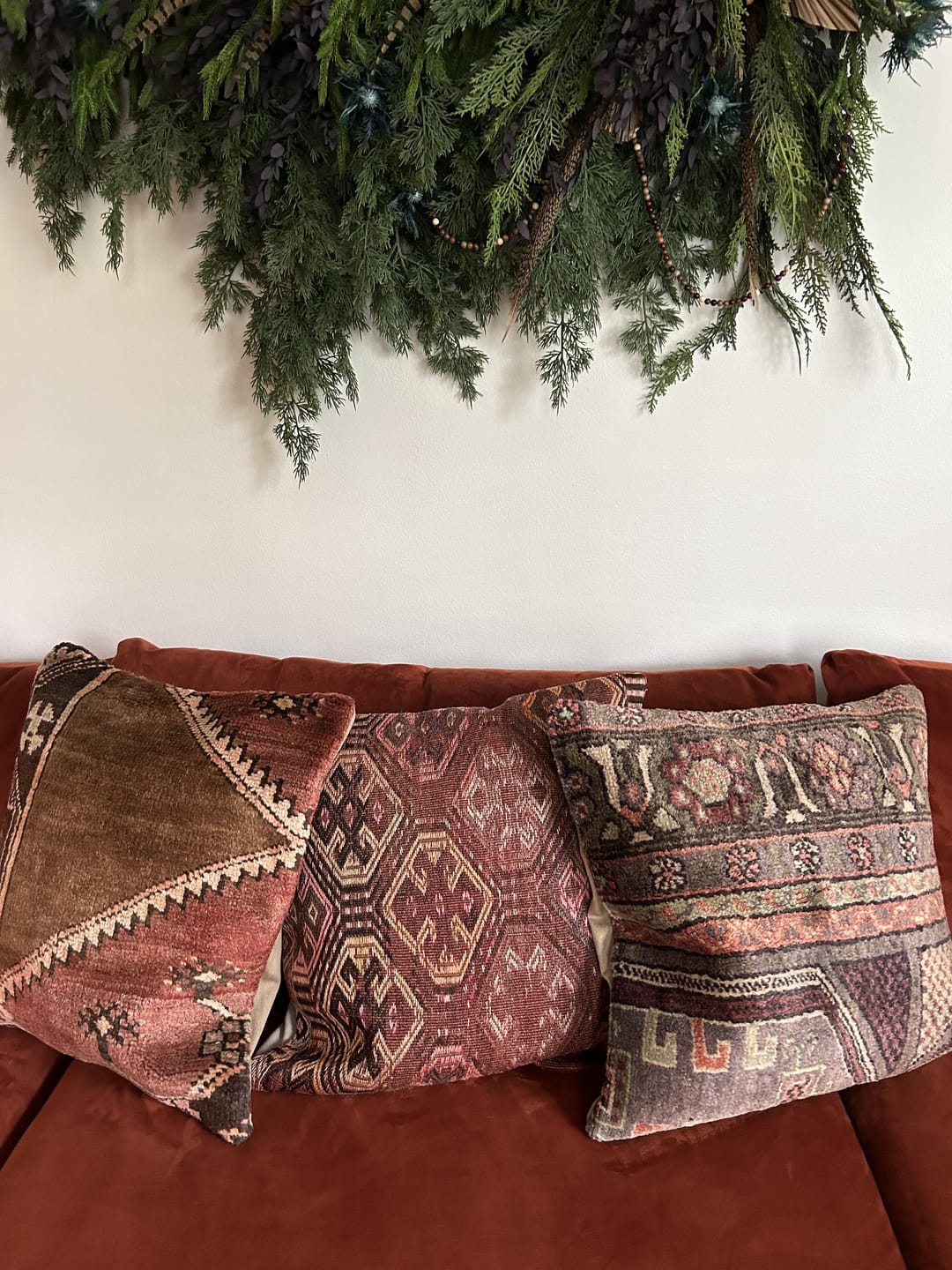 Customer photo review of Handwoven Geometric Kilim Pillow Cover 20" x 20"