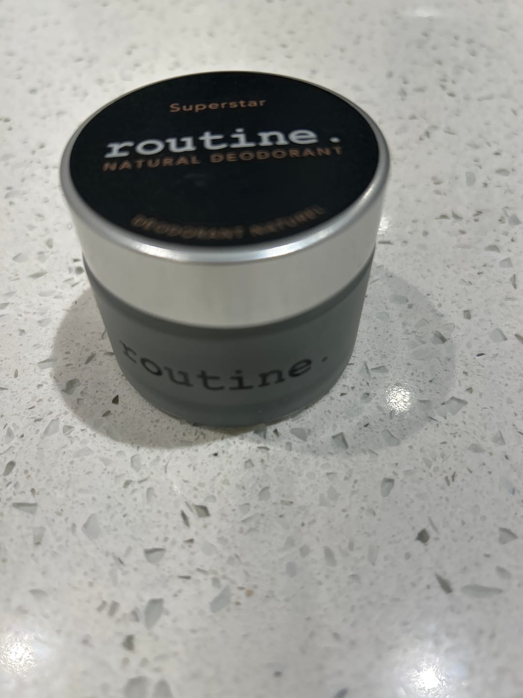 Customer photo review of SUPERSTAR All Natural Deodorant | Activated Charcoal, Magnesium & Prebiotics | 58 g jar