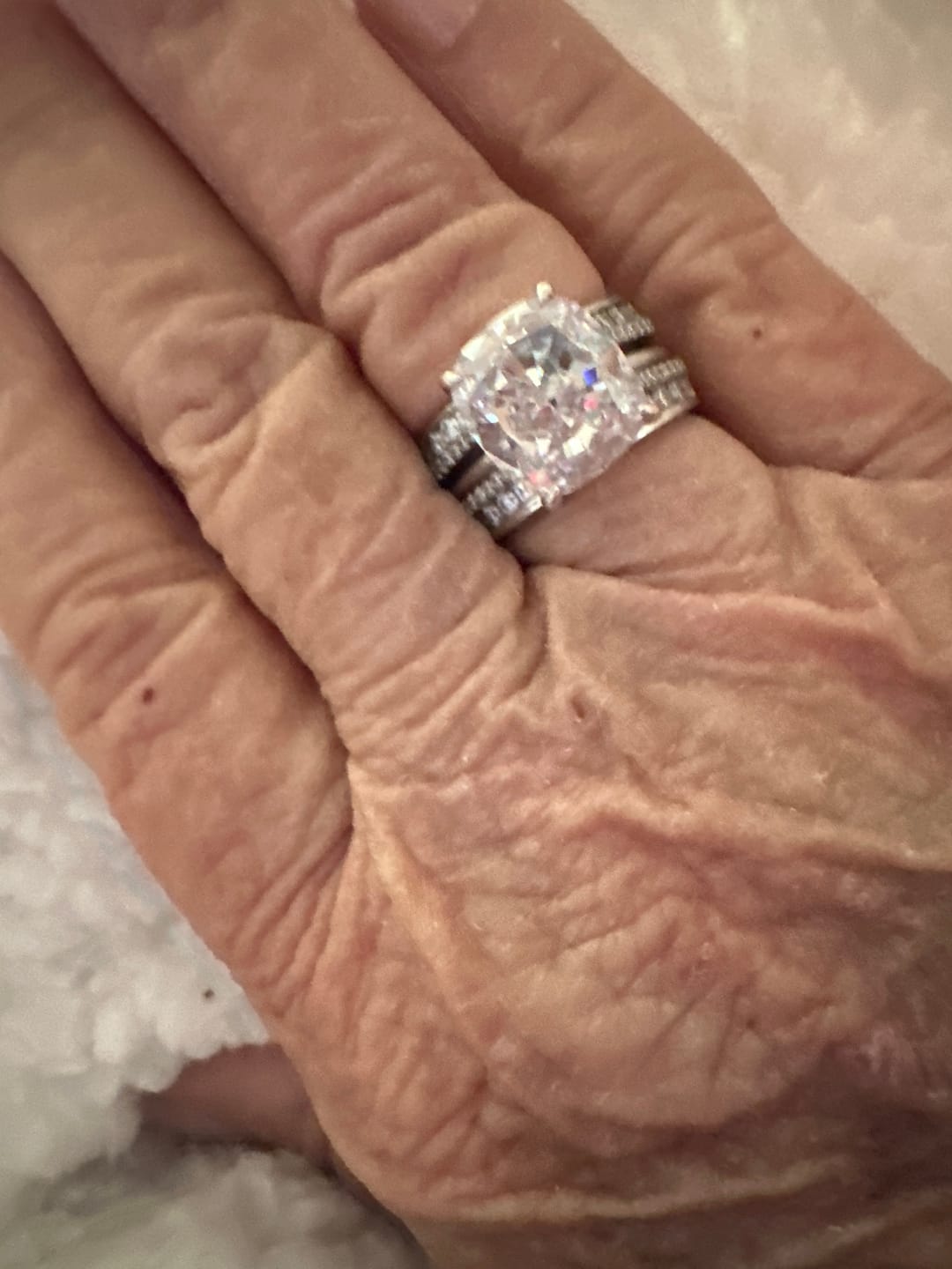Customer photo review of S925 3.0Ct~6.0 Ct Cushion Cut Engagement Ring In Sterling Silver For Everyday Wear Travel Ring