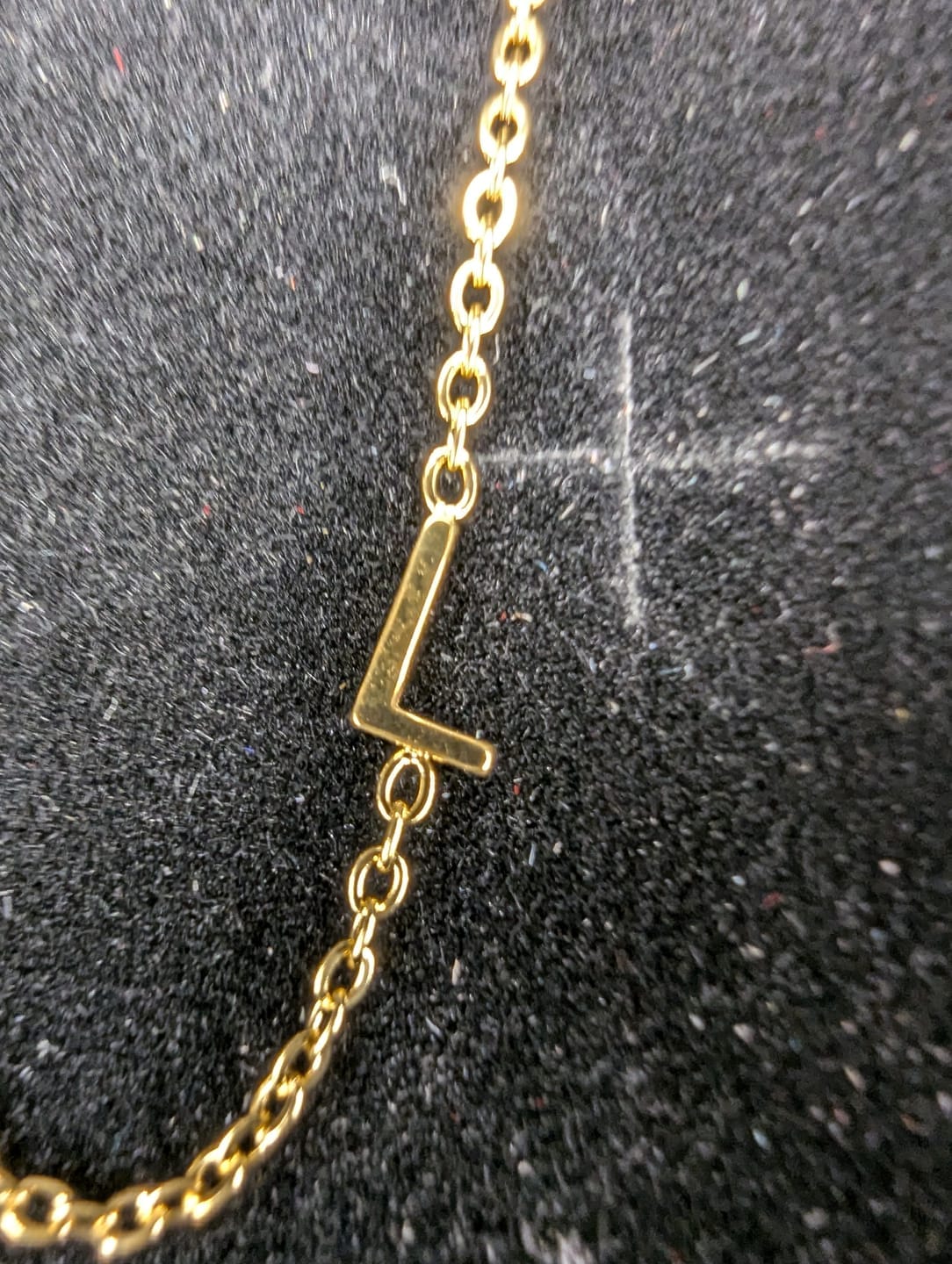 Customer photo review of Personalized Sideway Initial Necklace 18K Best Seller Valentine's Day Gift