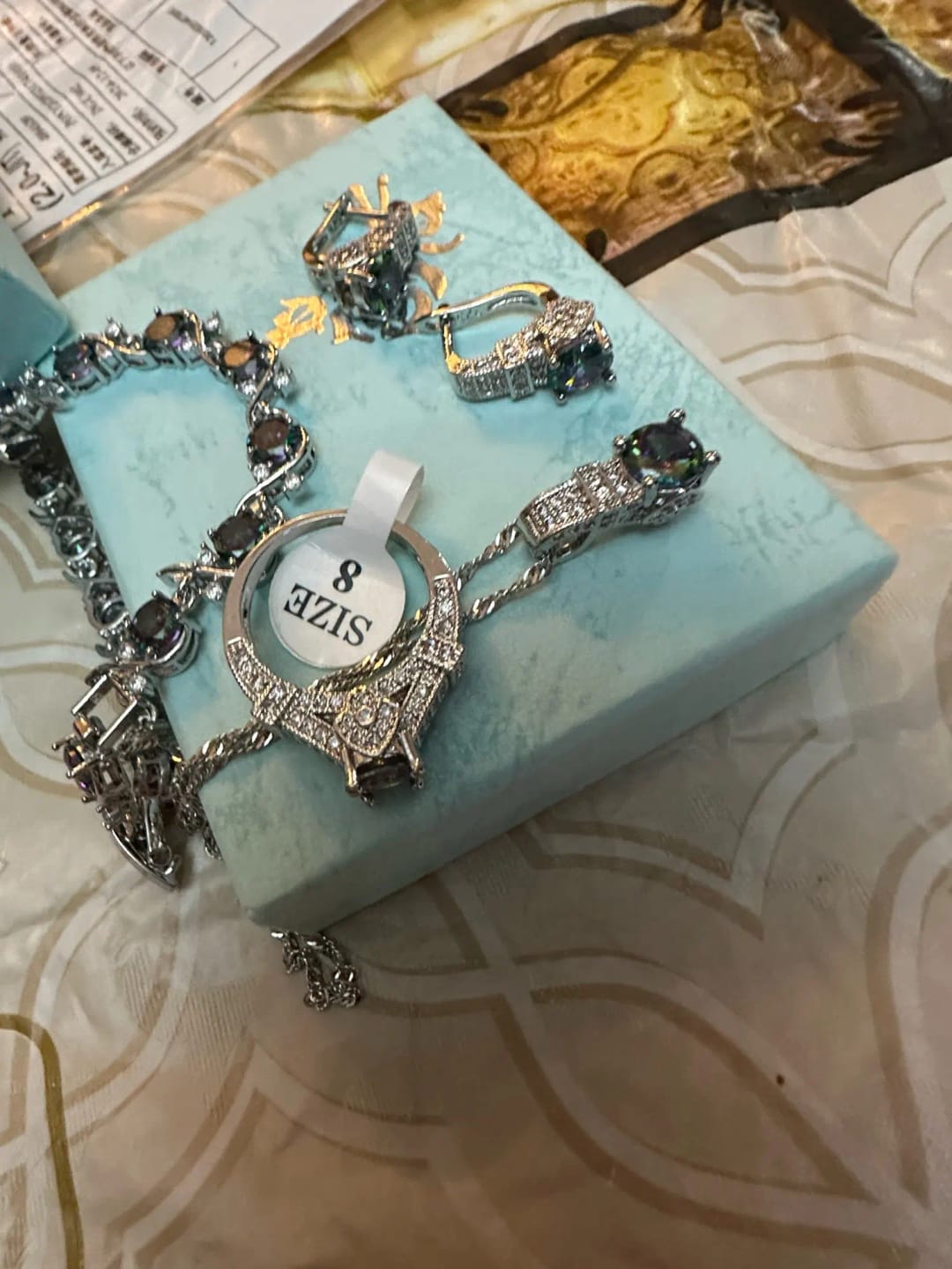 Customer photo review of Sterling Silver Jewelry Set — Bridal Zircon Collection Purple | KIMLUD