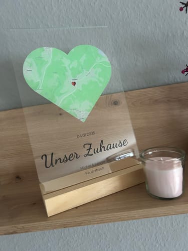 Kundenbewertung mit Foto zu "Unser Ereignis" - Personalisierte Acryltafel