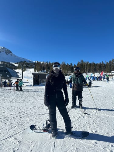 Customer photo review of Women's Black Slim Fit Fully-Sealed Ski Bibs