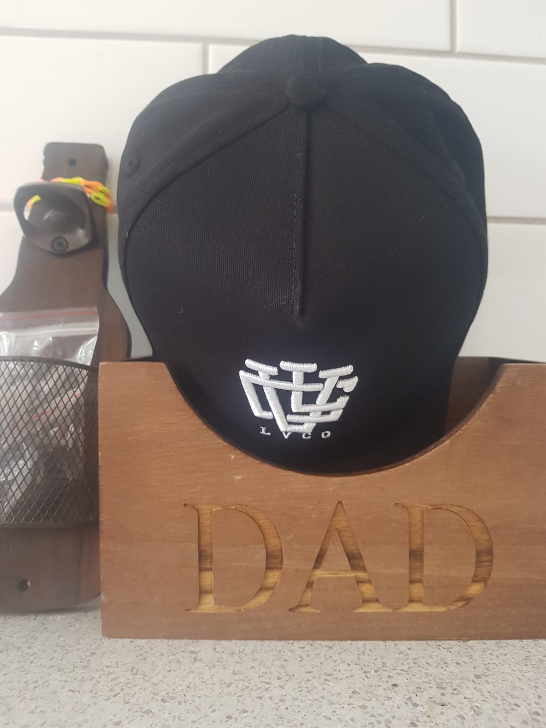 Customer photo review of LVCO "Jet Black" A-Frame Snapback