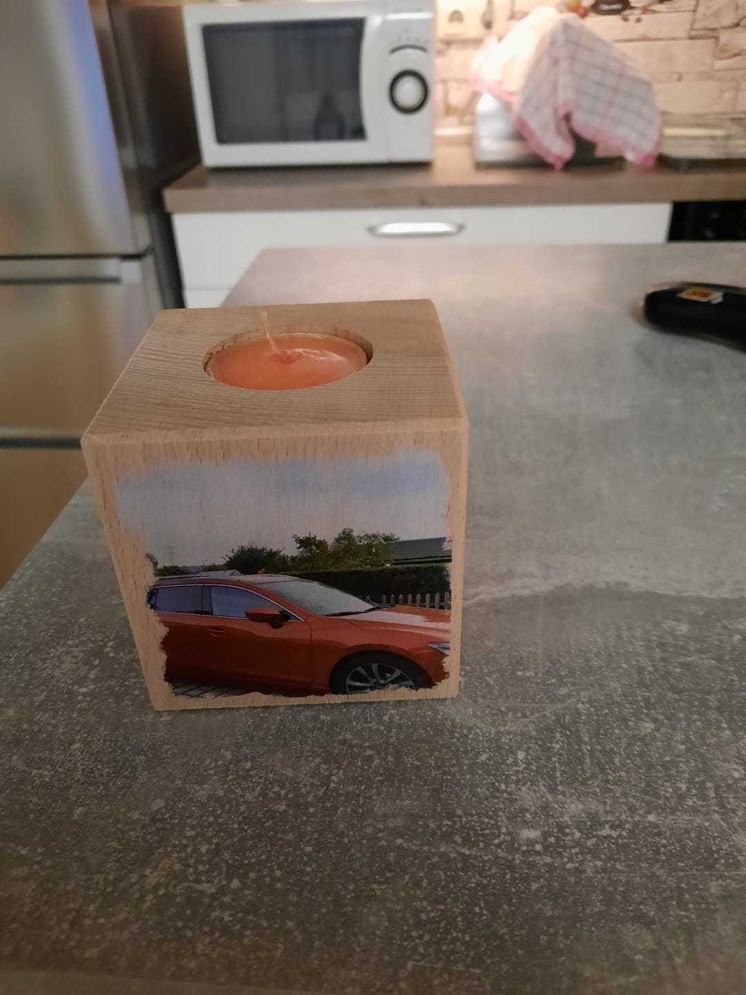 Customer photo review of Dein Foto - Individueller Kerzenwürfel