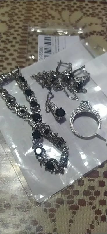 Customer photo review of Sterling Silver Jewelry Set — Bridal Zircon Collection Purple | KIMLUD
