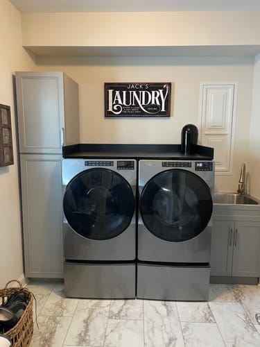 Customer photo review of Laundry Room Sign Decor Personalized