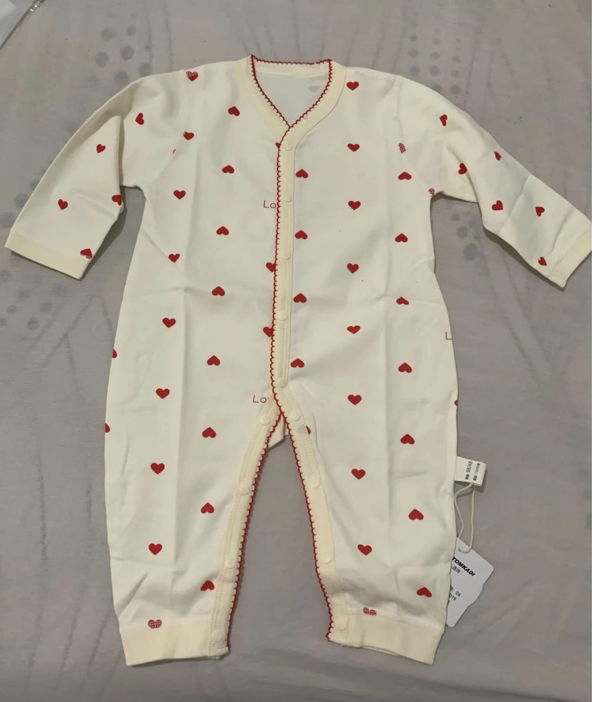 Customer photo review of Newborn Red Heart Print Jumpsuit