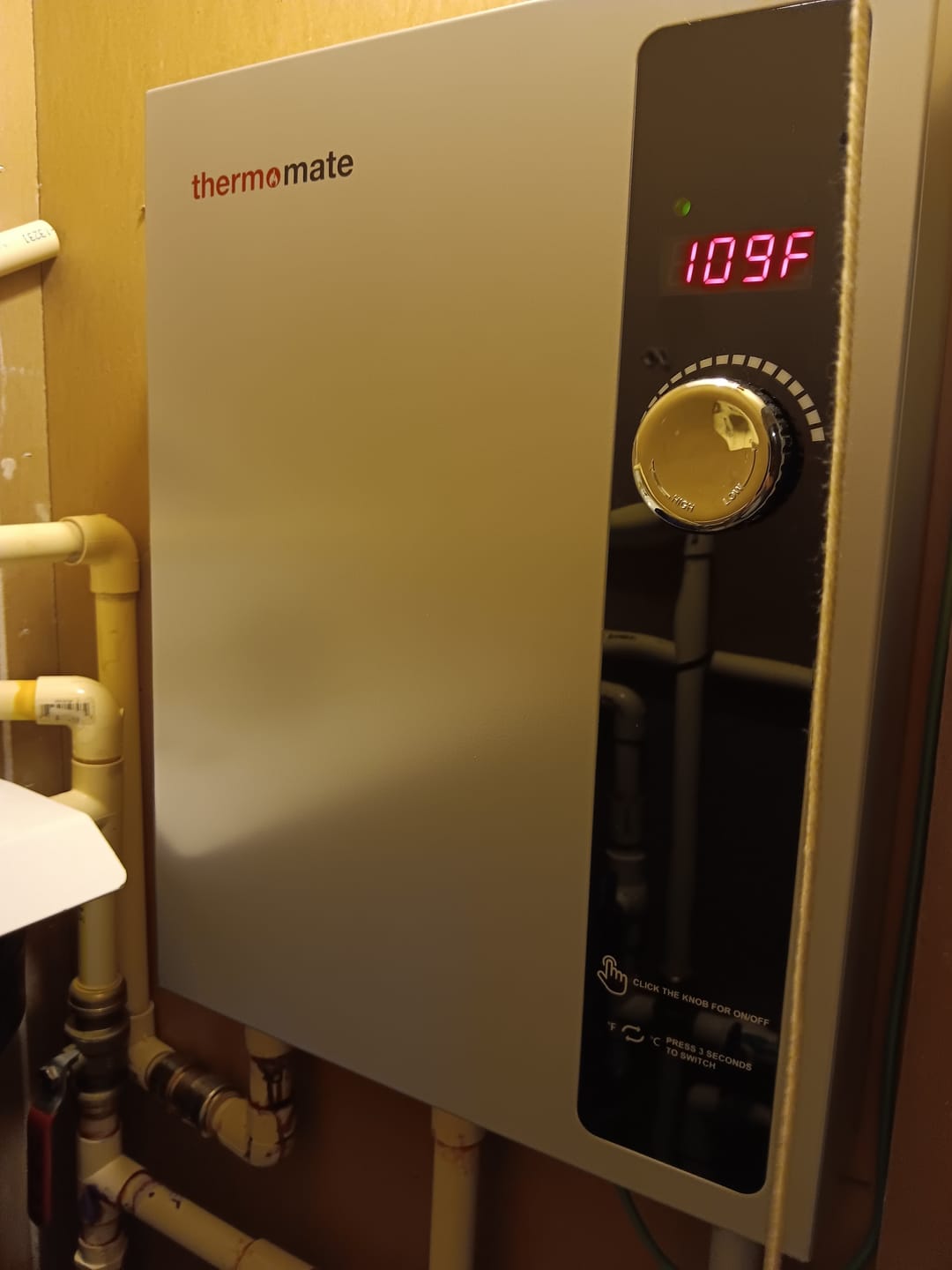 Customer photo review of Tankless Electric On Demand Instant Hot Water Heater - 240V | 18kW