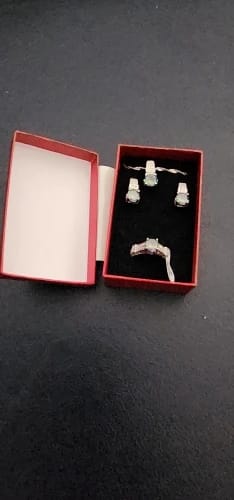Customer photo review of Sterling Silver Jewelry Set — Bridal Zircon Collection Purple | KIMLUD