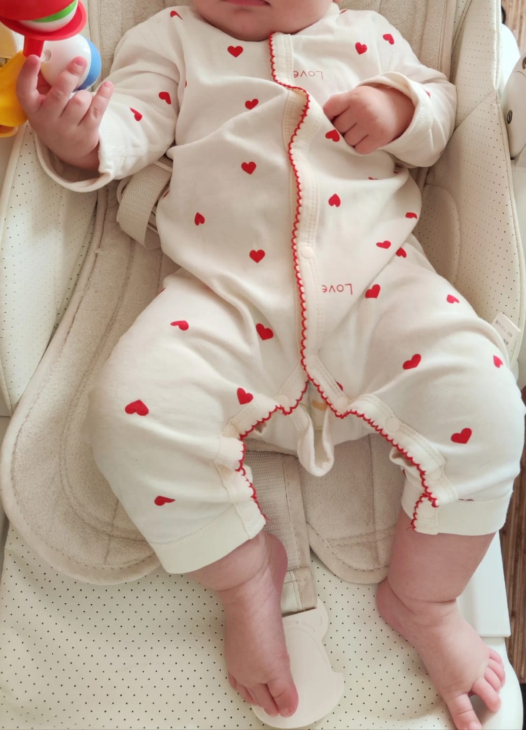 Customer photo review of Newborn Red Heart Print Jumpsuit