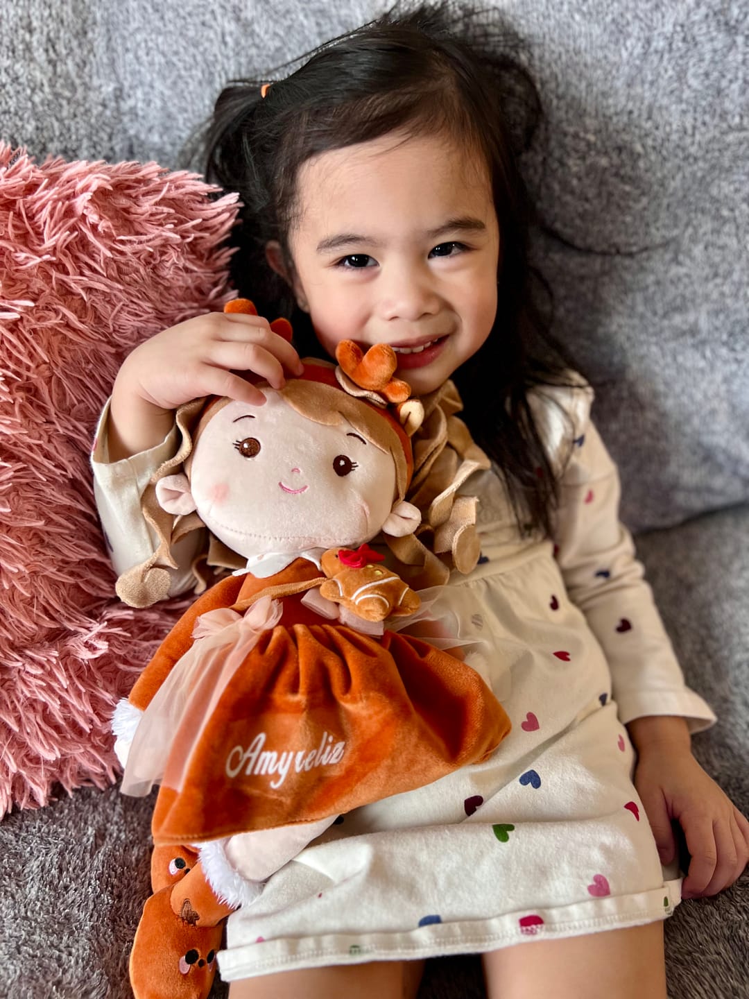 Customer photo review of Personalized Reindeer Girl