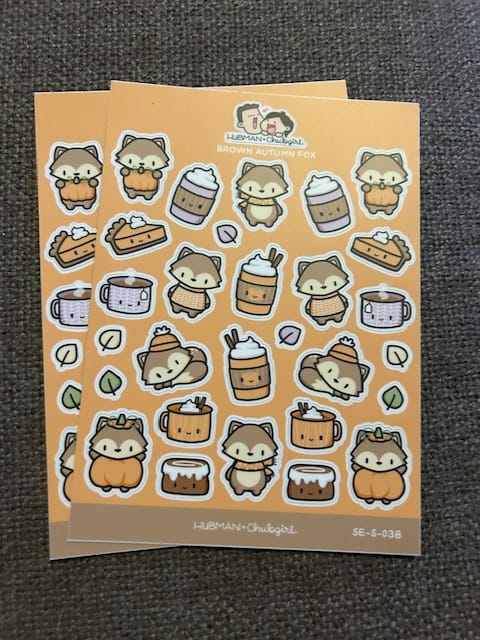 Customer photo review of Brown Fox Sticker Sheet