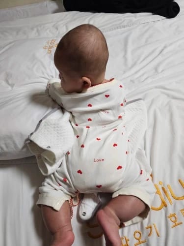 Customer photo review of Newborn Red Heart Print Jumpsuit