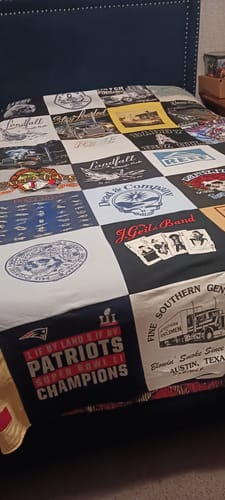 T-shirt quilt featuring new england patriots by Laura from MA