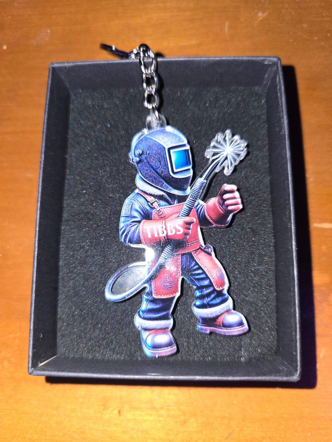 Customer photo review of Personalized Welder Custom Name Keychain