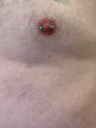 Customer photo review of Classic Titanium Nipple Body Jewellery