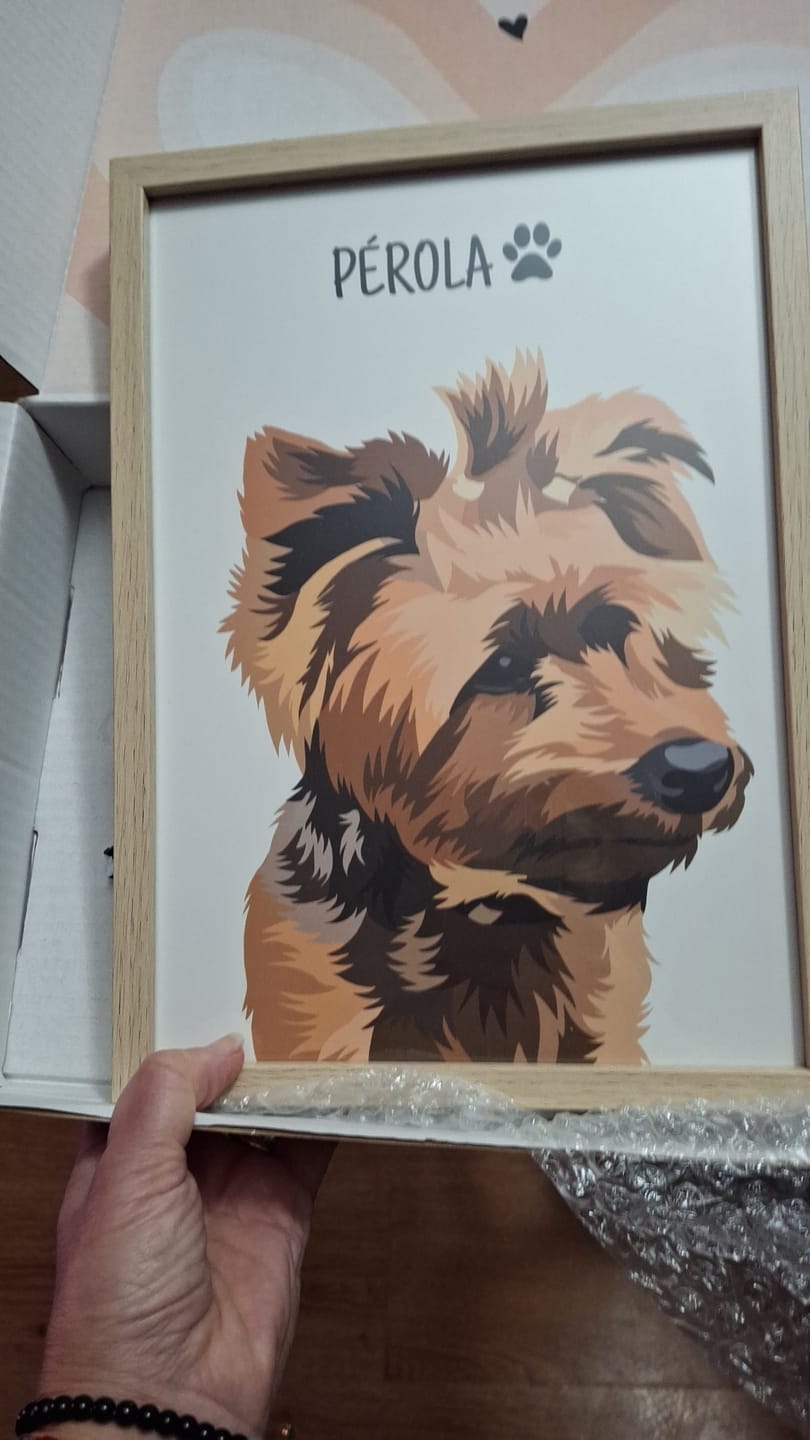 Customer photo review of Quadro Retrato Colorido (1 Animal)