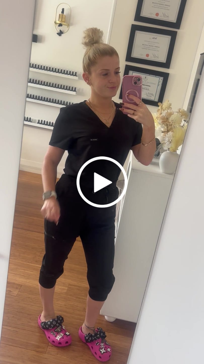 Customer video review of FLORENCE Three Chest Pocket Scrub Top (Original SLTECH™ fabric) - Black