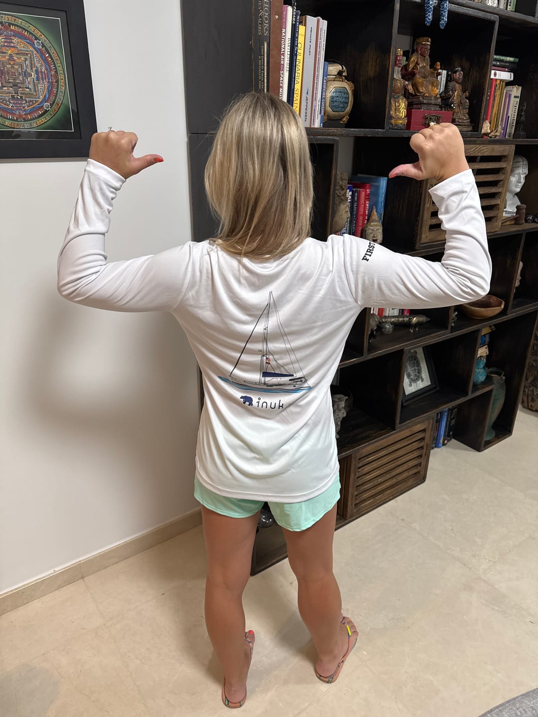 Customer photo review of Womens Captain & Crew Drifit Custom Boat Shirts - Long Sleeve