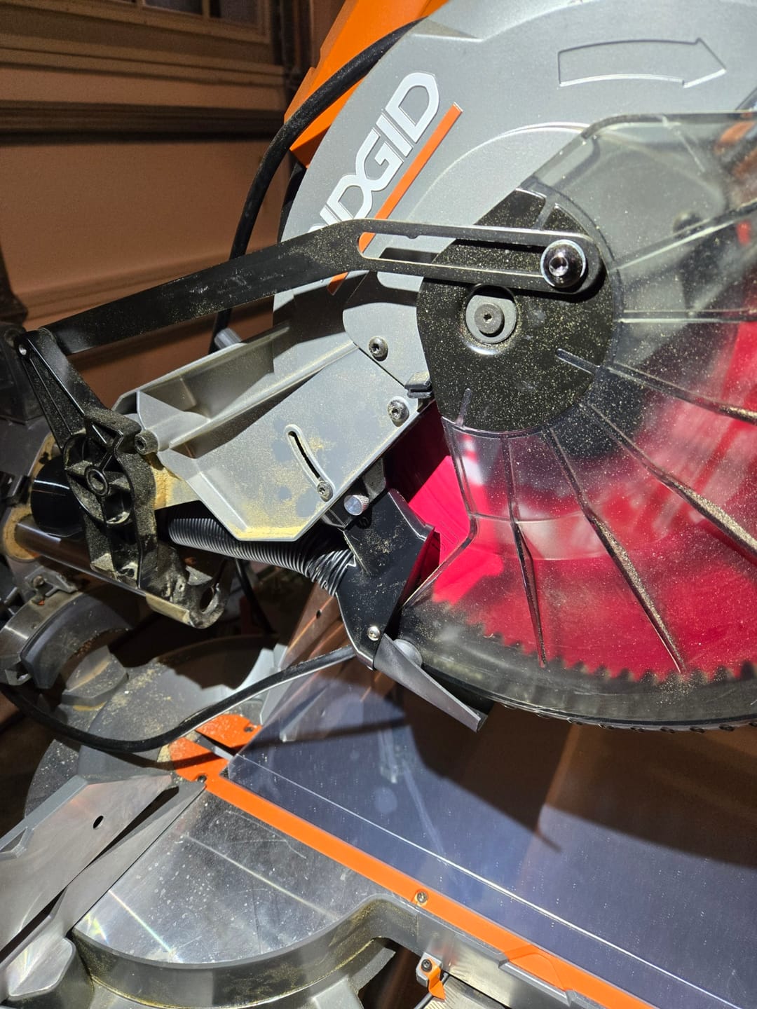 Customer photo review of Ridgid 12" Sliding Miter Saw Dust Collection Chute (R4222)