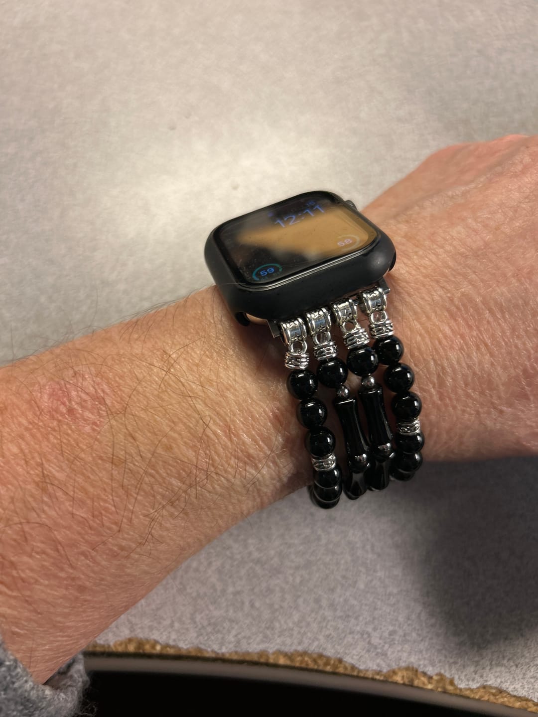Customer photo review of Moonlight Agate Stretch Apple Watch Strap