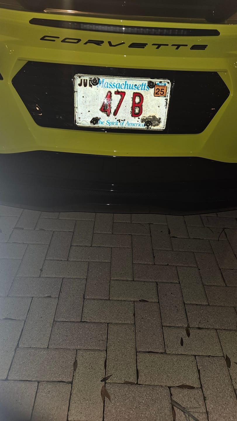 Customer photo review of Chevrolet Corvette C8 License Plate Backing