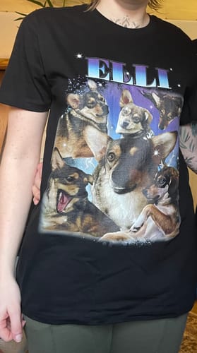 Customer photo review of 90er Vintage Katzen Foto - Individuelles T-Shirt