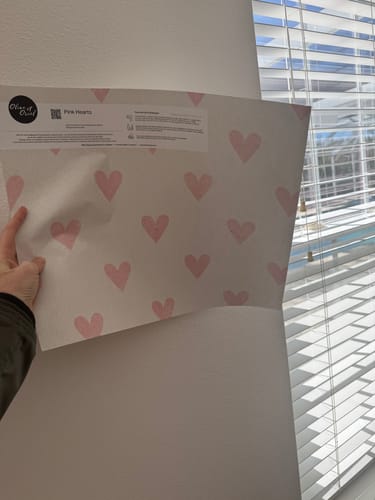 Pink Hearts Wallpaper in a customer&rsquo;s home - verified photo review