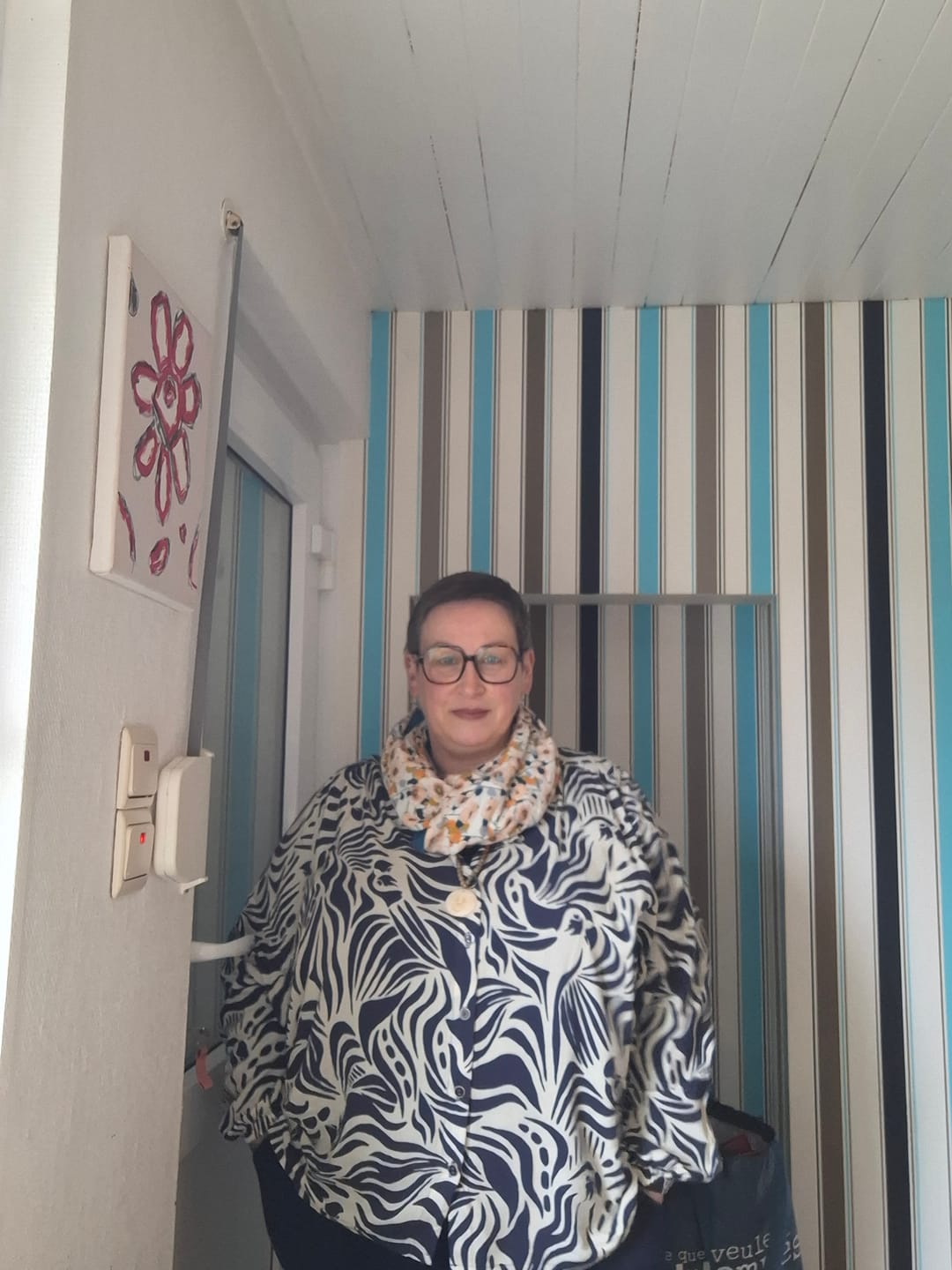 Customer photo review of Blouse Miléna - viscose Ara bleu/ivoire
