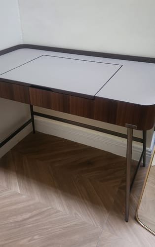 Customer photo review of Muse Saddle Leather Stainless Steel Dresser  MLL-T75