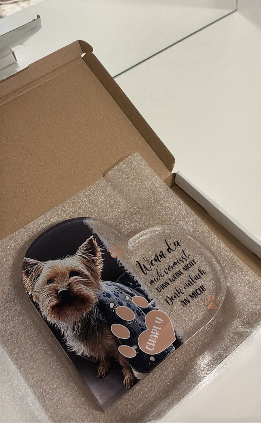 Customer photo review of Wenn du mich vermisst - Individuelles Glasherz