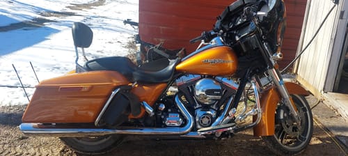 Customer photo review of HR3 Amber Whiskey 5" Stretched Extended Saddlebags For Harley Touring 2014-2023