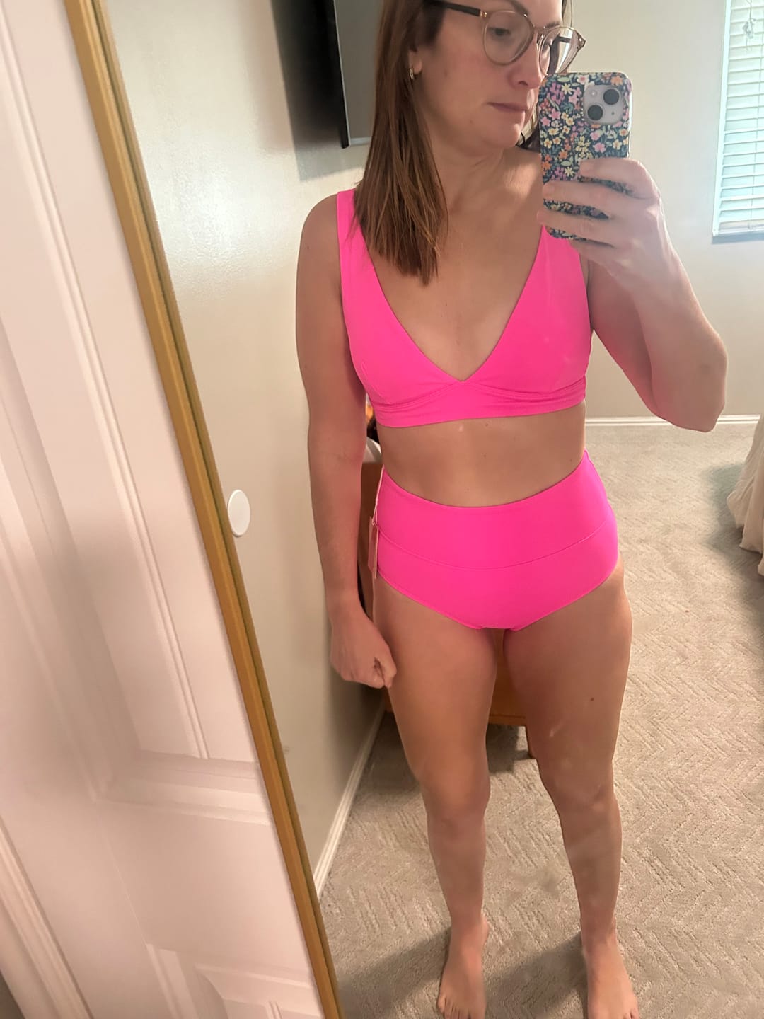 Customer photo review of High Rise Bottoms - Hot Pink