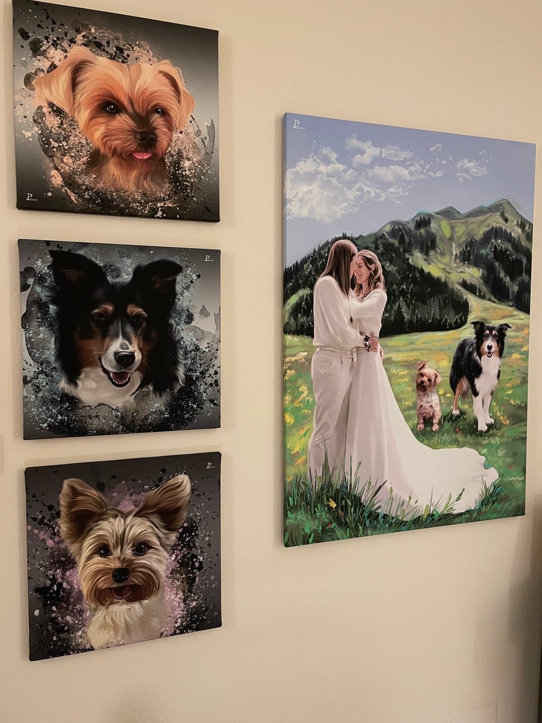 Customer photo review of Handgemaltes Haustierportrait auf Premium Leinwand im Ink Stil