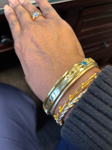 Customer photo review of Personalized Charm Bangle