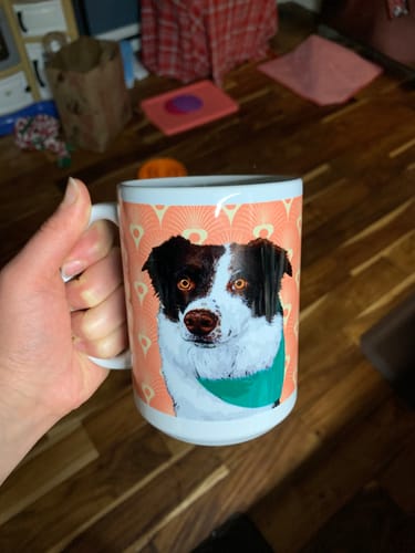 Customer photo review of Custom Pet Art Coffee Mugs