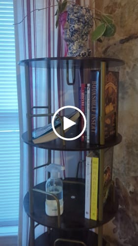 Customer video review of Flycity 3-5 Tier Rotating Bookshelf With 360° Spinning Display