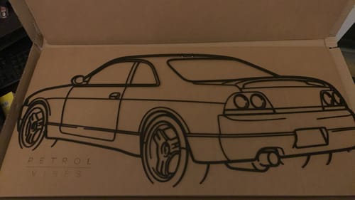 Customer photo review of Your Custom Car Silhouette Metal Wall Art