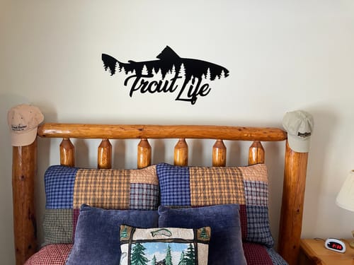 Customer photo review of Trout Life Fish Design - Metal Wall Art