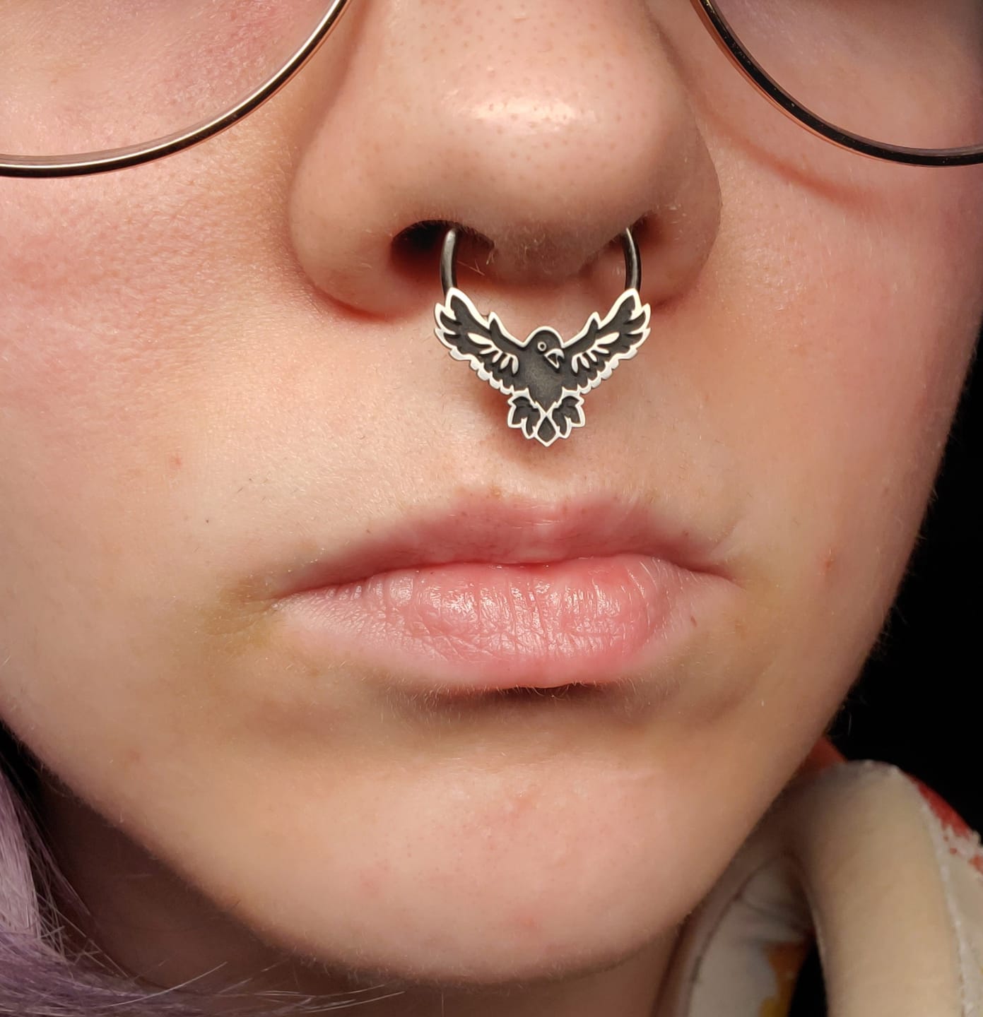 Customer photo review of Raven Septum + Daith Ring