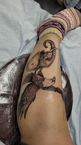 Customer photo review of Painless Tattoo Numbing Spray