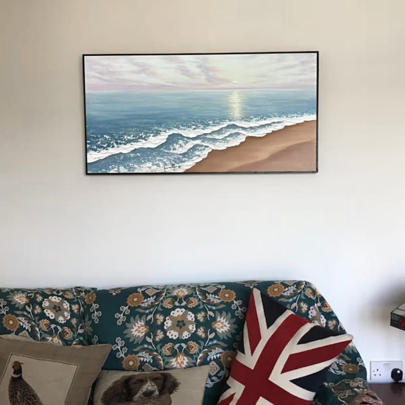 Customer photo review of Colorful Ocean And Sky Textured Painting Canvas #OS007