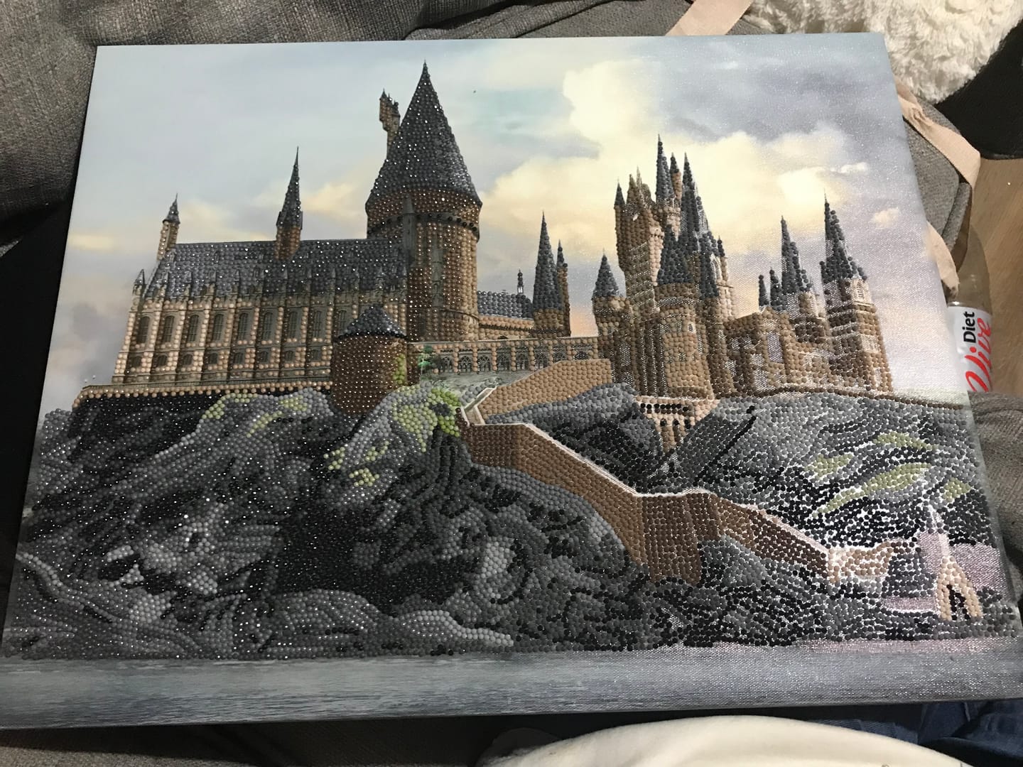 Customer photo review of "Hogwarts Castle" Harry Potter Crystal Art Canvas Kit 40x50cm