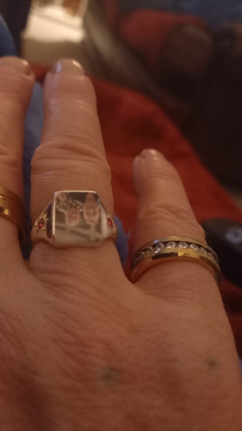 Customer photo review of Personalized Photo Birthstone Custom Ring