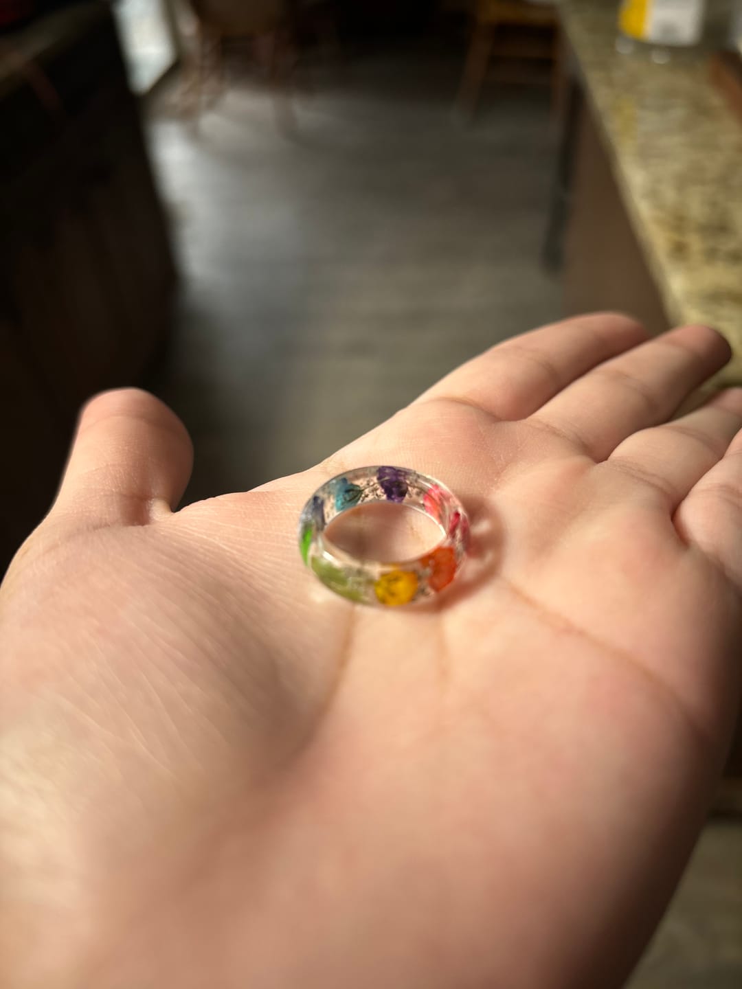 Customer photo review of Wildflower Ring with Cremation Ash