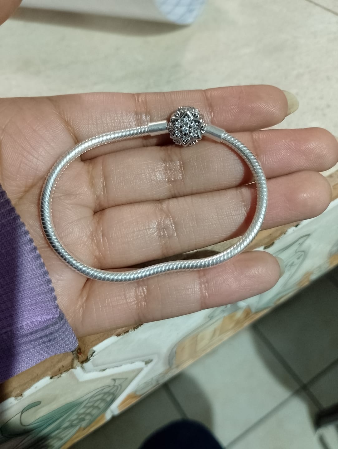 Customer photo review of Pulsera Copo de Nieve
