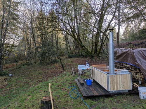 Customer photo review of Wood Burning Hot Tub