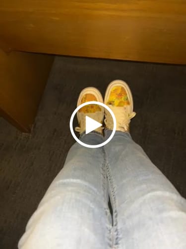 Customer video review of Van Gogh Sunflowers inspired sneakers