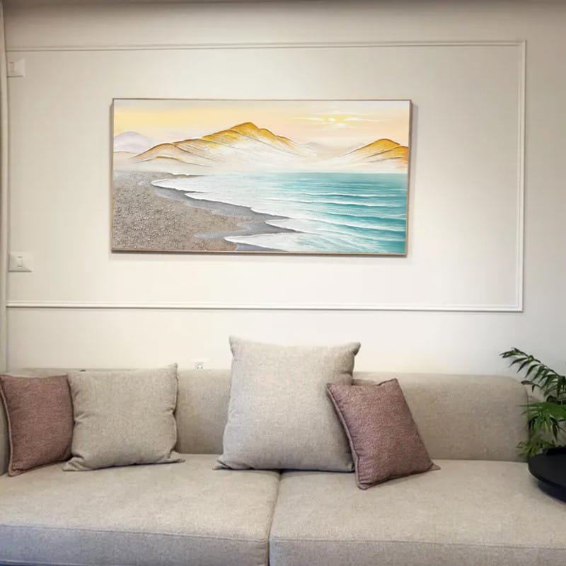 Customer photo review of Colorful Mountain Textured Abstract Painting #MT003